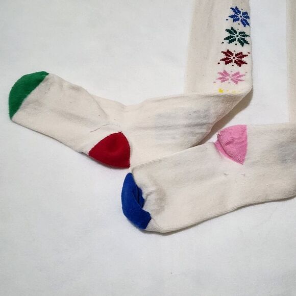 Gymboree Girls Colorful Rainbow Holiday Christmas Versatile Tights Size 6-8 - Picture 4 of 11